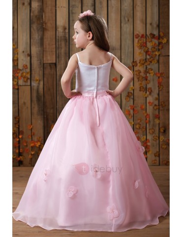 Cute Ball Gown Spaghetti Straps Floor-Length Flower Girl Dress