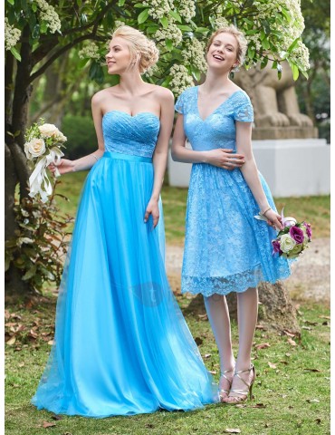 Fancy A-Line Sweetheart Lace Bridesmaid Dress