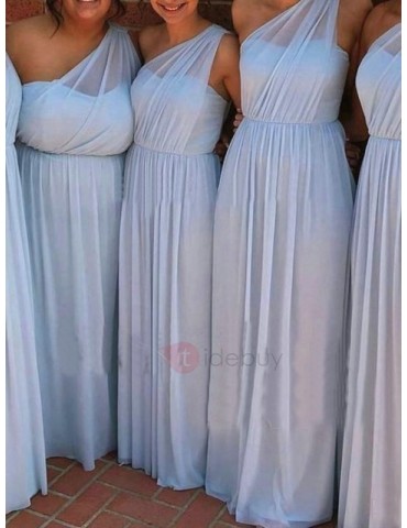 A-Line One Shoulder Ruched Bridesmaid Dress