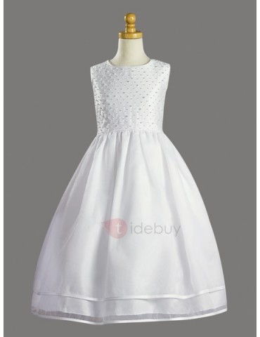 Elegant Ball Gown Scoop Sleeveless Flower Girl Dress