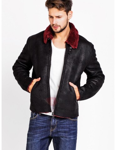 Fleece Solid Color Men's Causal Zip Jacket
