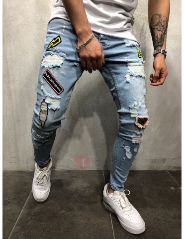 Hole Worn Fashion Men's Ripped Jeans