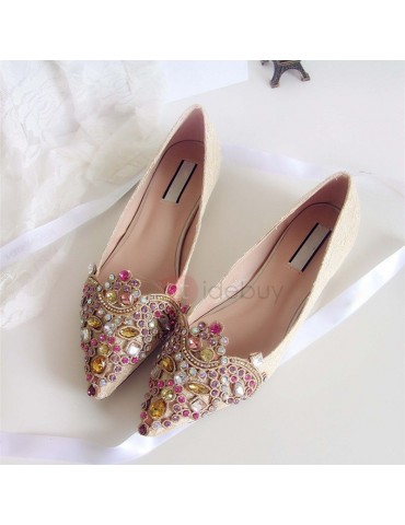 Crystal Pointed Toe Women's Flats