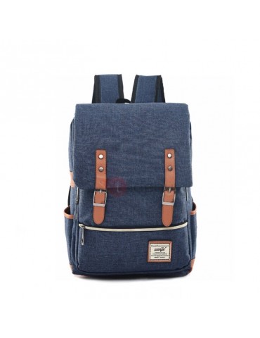 Casual Color Block Canvas Unisex Backpack