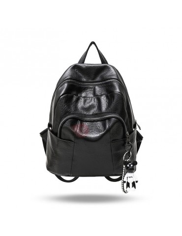 Casual Solid Color Soft PU Backpack