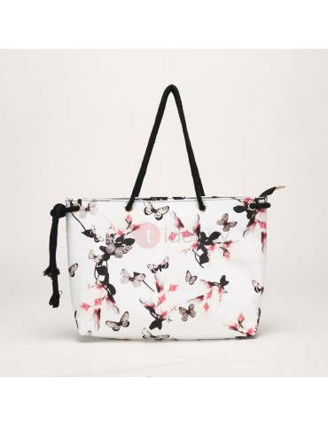 Casual Floral Prints Zipper Shoulder Bag