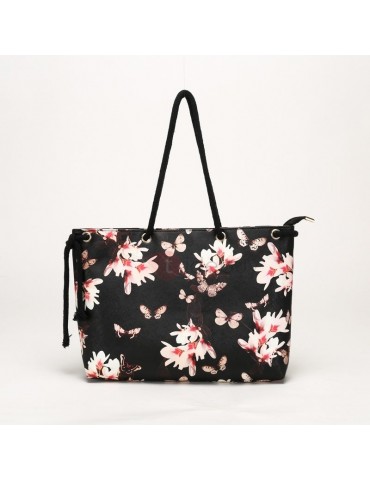 Casual Floral Prints Zipper Shoulder Bag