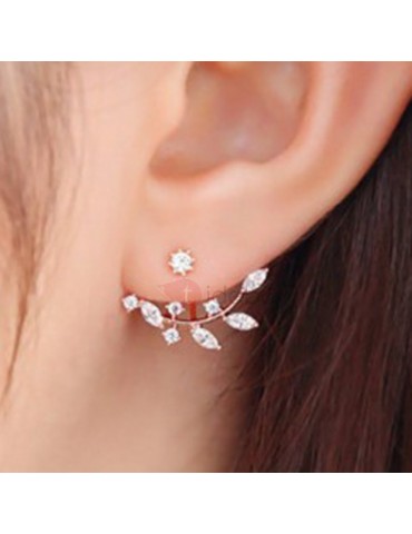Chic Leaves Imitation Diamond Earrings